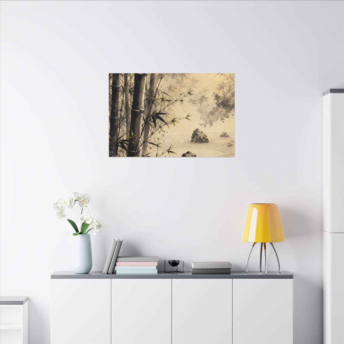 Peaceful Bamboo Grove Canvas Art - Karesansui Zen