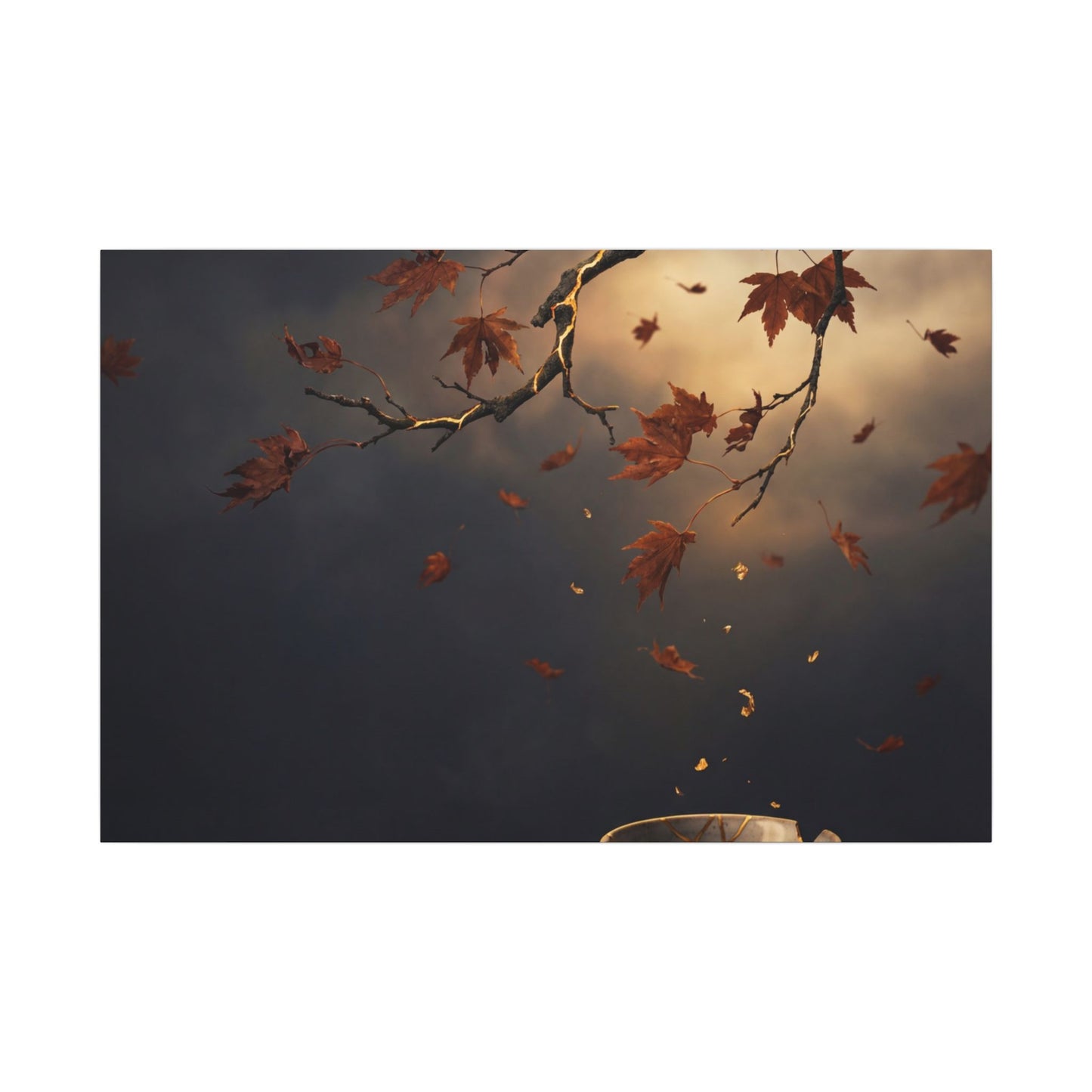 Moonlit Garden Gold Repair Canvas Art | Beautiful Kintsugi Art Art Print