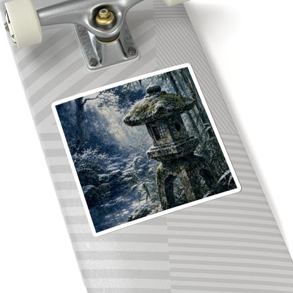 Zen Stone Lantern in Dappled | Sumi E Sticker