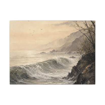 Ocean Wave Spring Canvas Art | Japandi Elegant Design