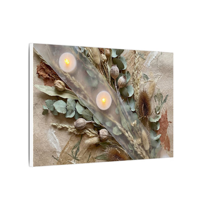 Candlelight Dried Flowers Canvas Art - Japandi Kanso