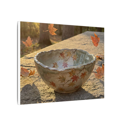 Japandi Ceramic Bowl in Golden Hour | Japanese Pattern Canvas Art