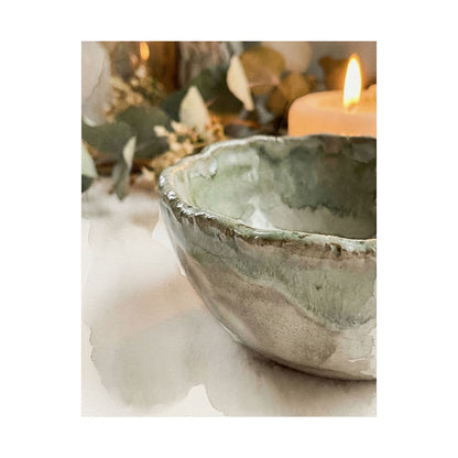 Ceramic Bowl Wall Art Print | Summer Japandi Watercolor Art