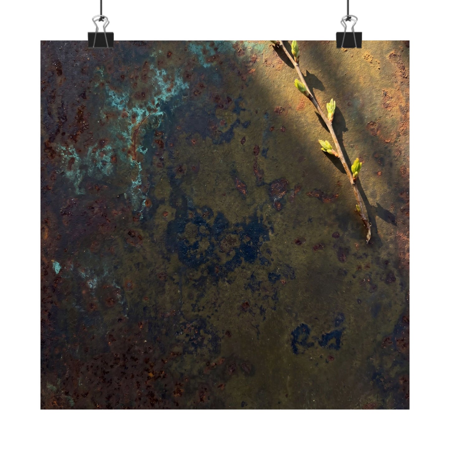 Rust Patina Spring Wall Art Print | Dark Japandi Luxurious Design