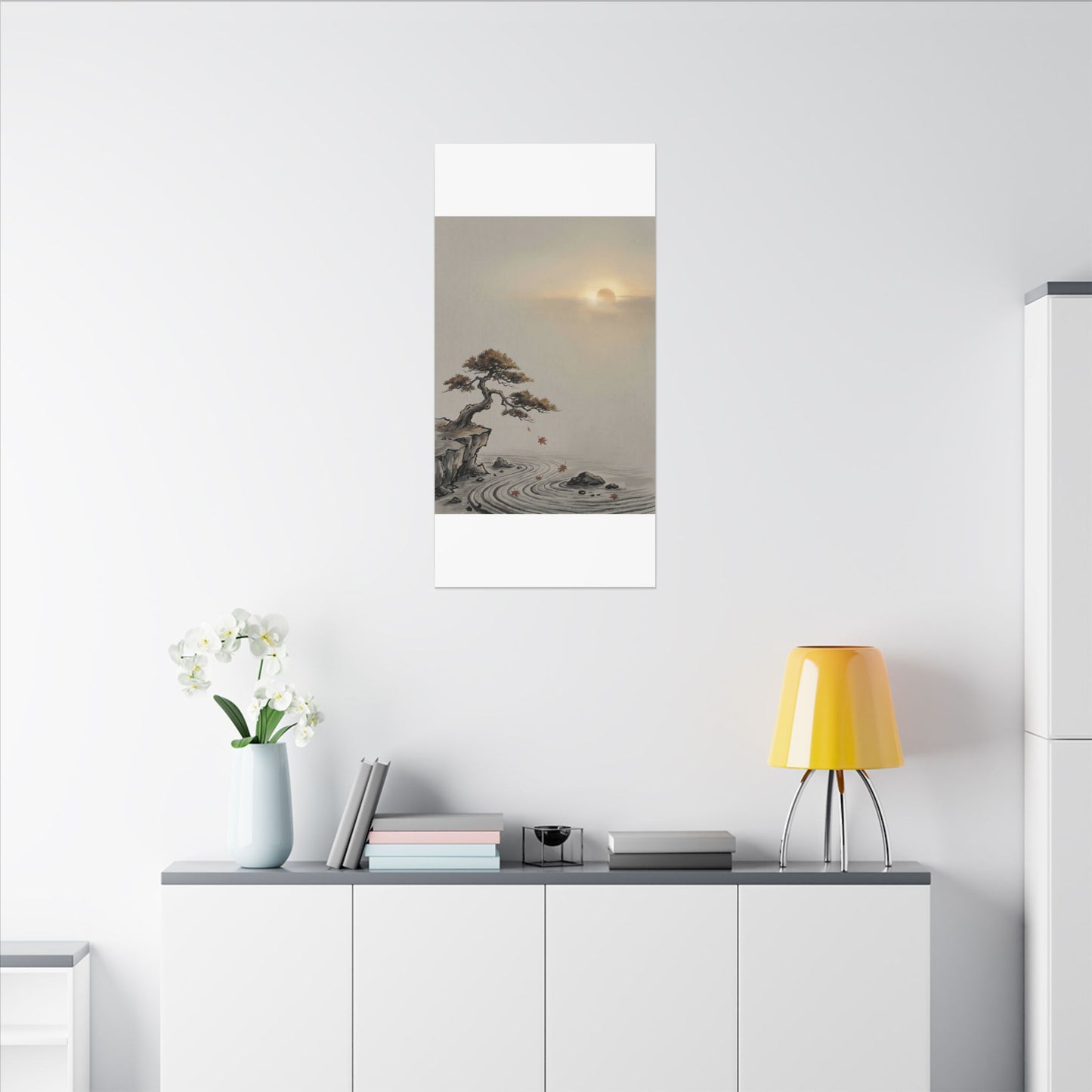 Pine Tree Canvas Art | Autumn Zen Karesansui Art