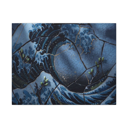Ocean Wave Spring Canvas Art | Kintsugi Artful Design