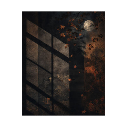 Shadow Play Autumn Wall Art Print | Dark Japandi Luxurious Design