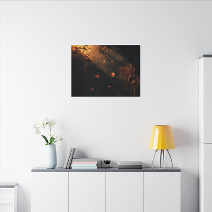 Dark Japandi Rust Patina in Golden Hour | Shadow Zen Canvas Art
