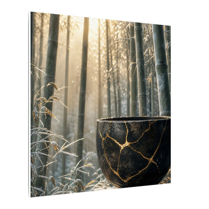 Fukinsei Bamboo Grove Canvas Art - Kintsugi Gold Repair