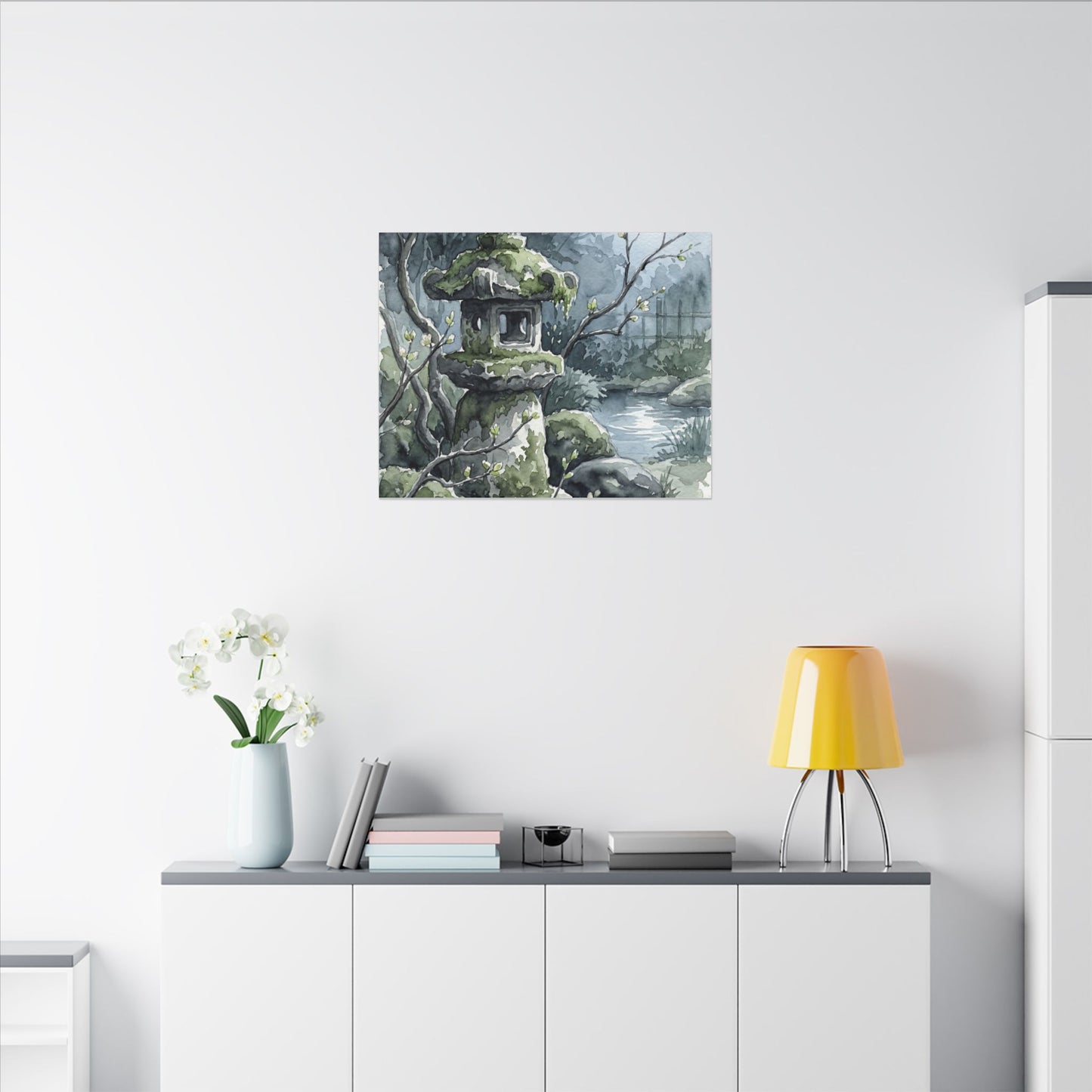 Moonlight Stone Lantern Canvas Art - Japandi Seijaku