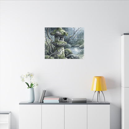 Moonlight Stone Lantern Canvas Art - Japandi Seijaku