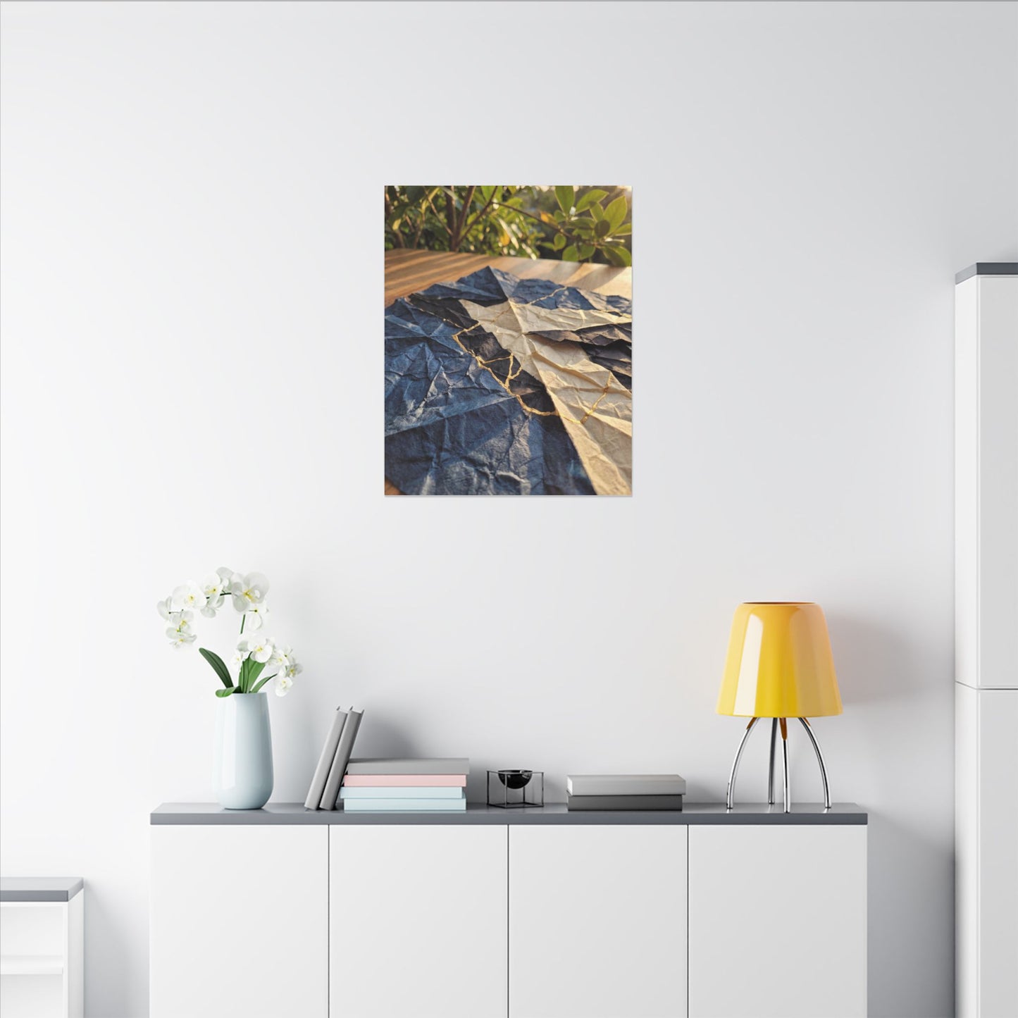 Golden Hour Paper Fold Canvas Art - Kintsugi Ma