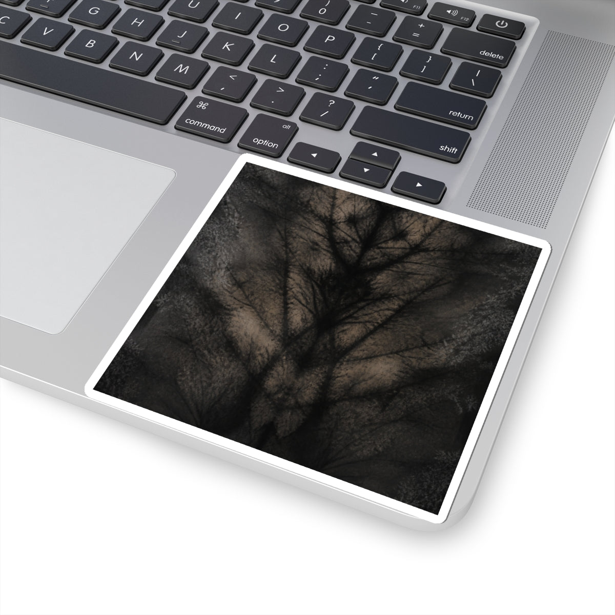 Shadow Play Charcoal Ink Sticker | Moody Dark Japandi Art