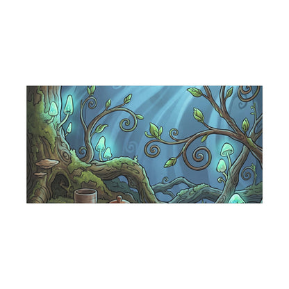 Spring Tea Ceremony Forest Whimsy Canvas Art | Cozy Decor
