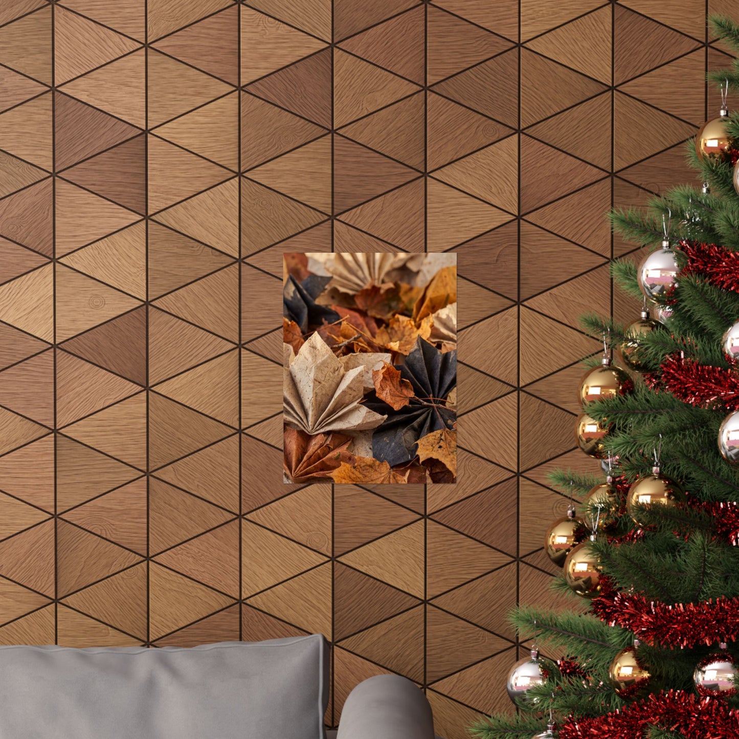 Paper Fold Wall Art Print | Autumn Japandi Texture Art