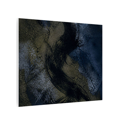 Shibui Ink Brushstroke Canvas Art - Dark Japandi Dark Texture