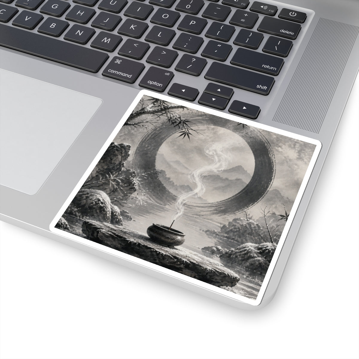 Seijaku Incense Smoke Sticker - Zen Sumi E