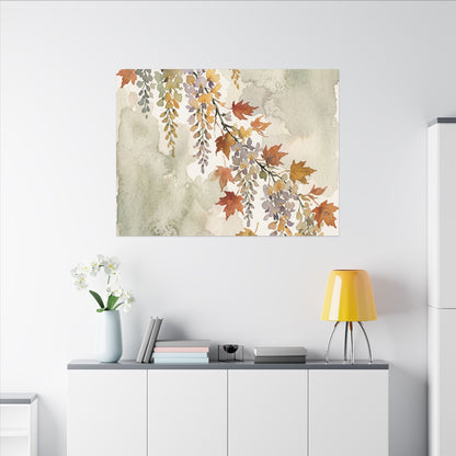 Ma Wisteria Canvas Art - Japandi Watercolor