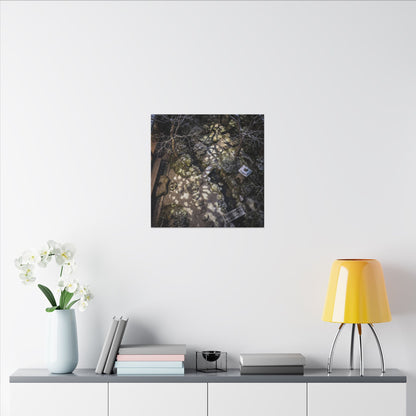 Moonlit Garden Japanese Pattern Canvas Art | Elegant Japandi Art