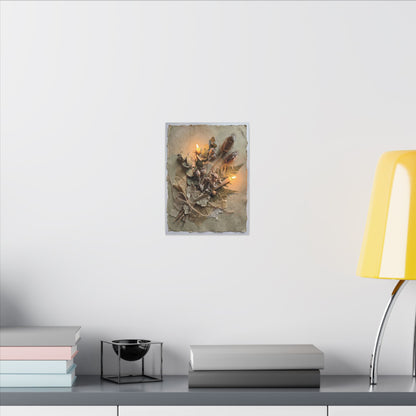 Dried Flowers Texture Canvas Art | Warm Japandi Art