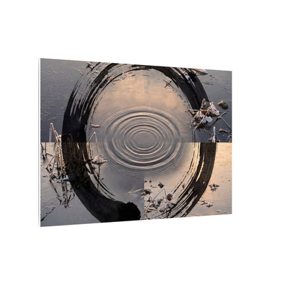 Winter Water Ripple Enso Canvas Art | Tranquil Decor