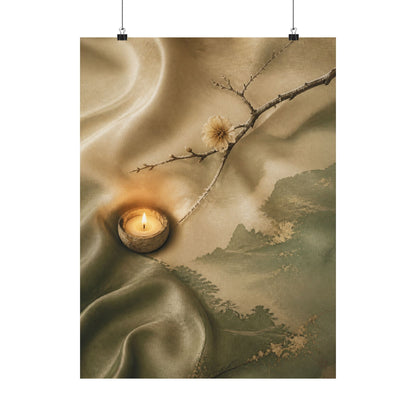 Candlelight Silk Drape Wall Art Print - Japandi Ma
