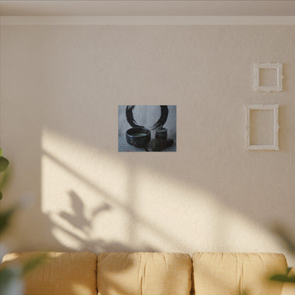 Tea Ceremony Canvas Art | Winter Zen Enso Art