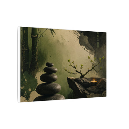 River Stones Spring Canvas Art | Zen Contemplative Design