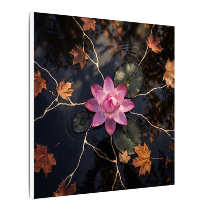 Ma Lotus Flower Canvas Art - Kintsugi Gold Vein