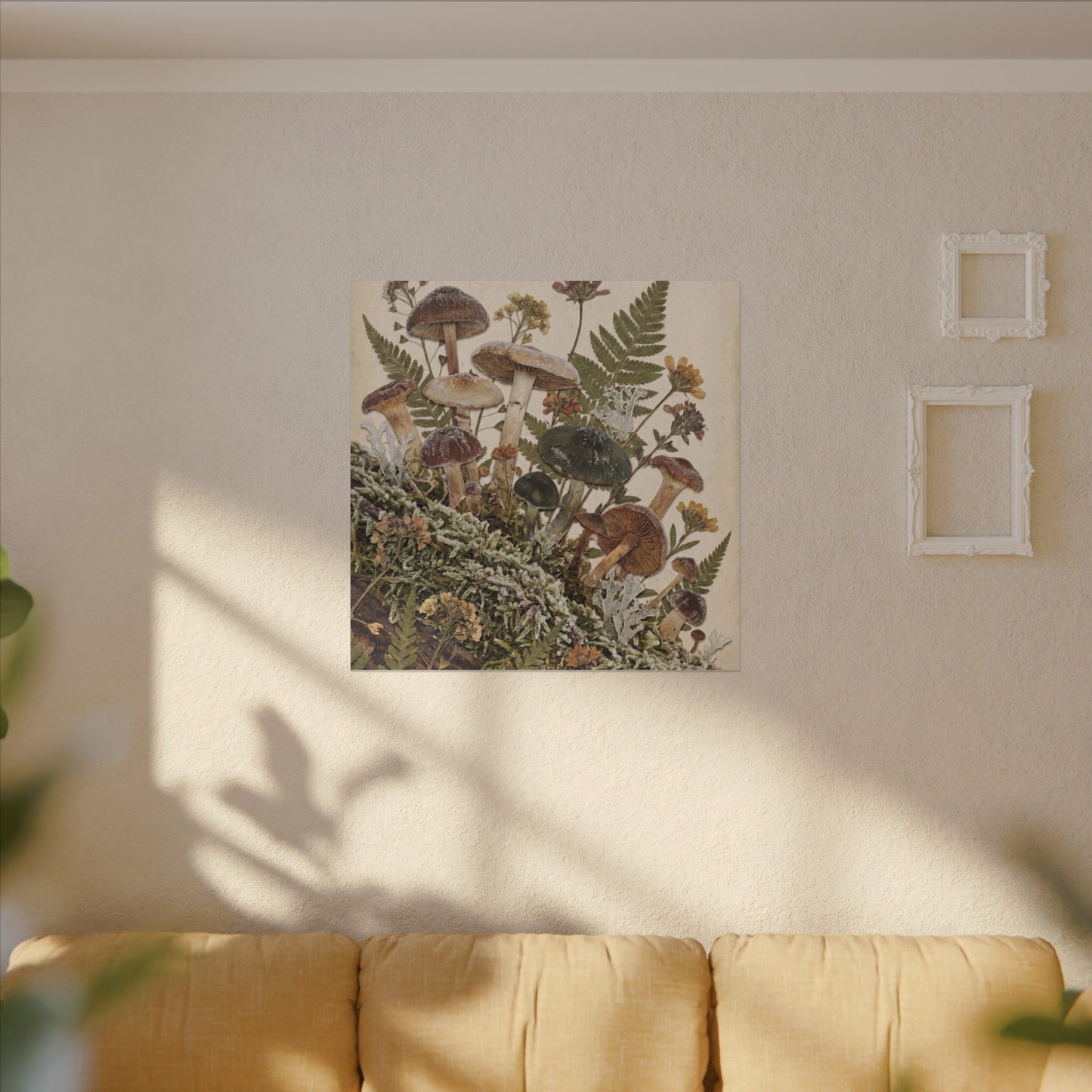 Winter Wild Mushrooms Herbarium Canvas Art | Enchanting Decor