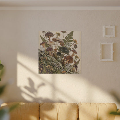 Winter Wild Mushrooms Herbarium Canvas Art | Enchanting Decor