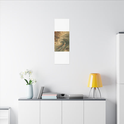 Japandi Ocean Wave in Candlelight | Japanese Pattern Canvas Art