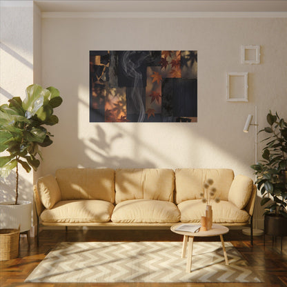 Autumn Incense Smoke Dark Texture Canvas Art | Sophisticated Decor