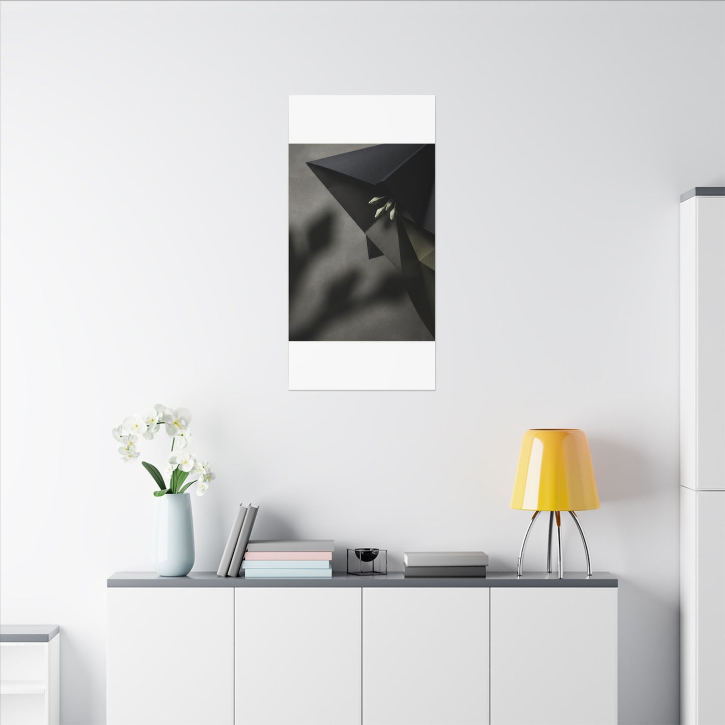 Paper Fold Moody Minimal Canvas Art | Luxurious Dark Japandi Art