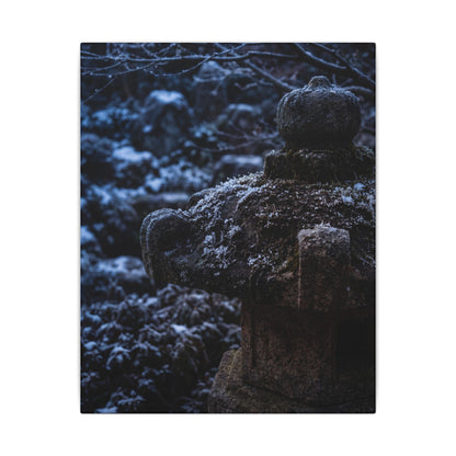 Moody Stone Lantern Canvas Art - Shadow Zen Dark Japandi