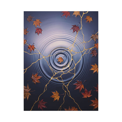 Kintsugi Water Ripple in Dawn | Gold Vein Canvas Art