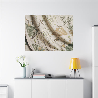 Silk Drape Canvas Art | Spring Japandi Japanese Pattern Art