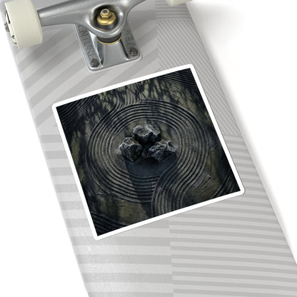 Rock Garden Sticker | Winter Dark Japandi Dark Texture Art