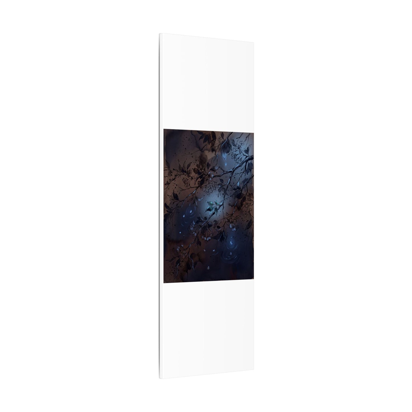 Bold Cherry Blossom Canvas Art - Charcoal Ink Dark Japandi