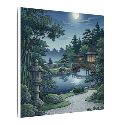 Summer Moonlit Garden Ukiyo E Inspired Canvas Art | Serene Decor
