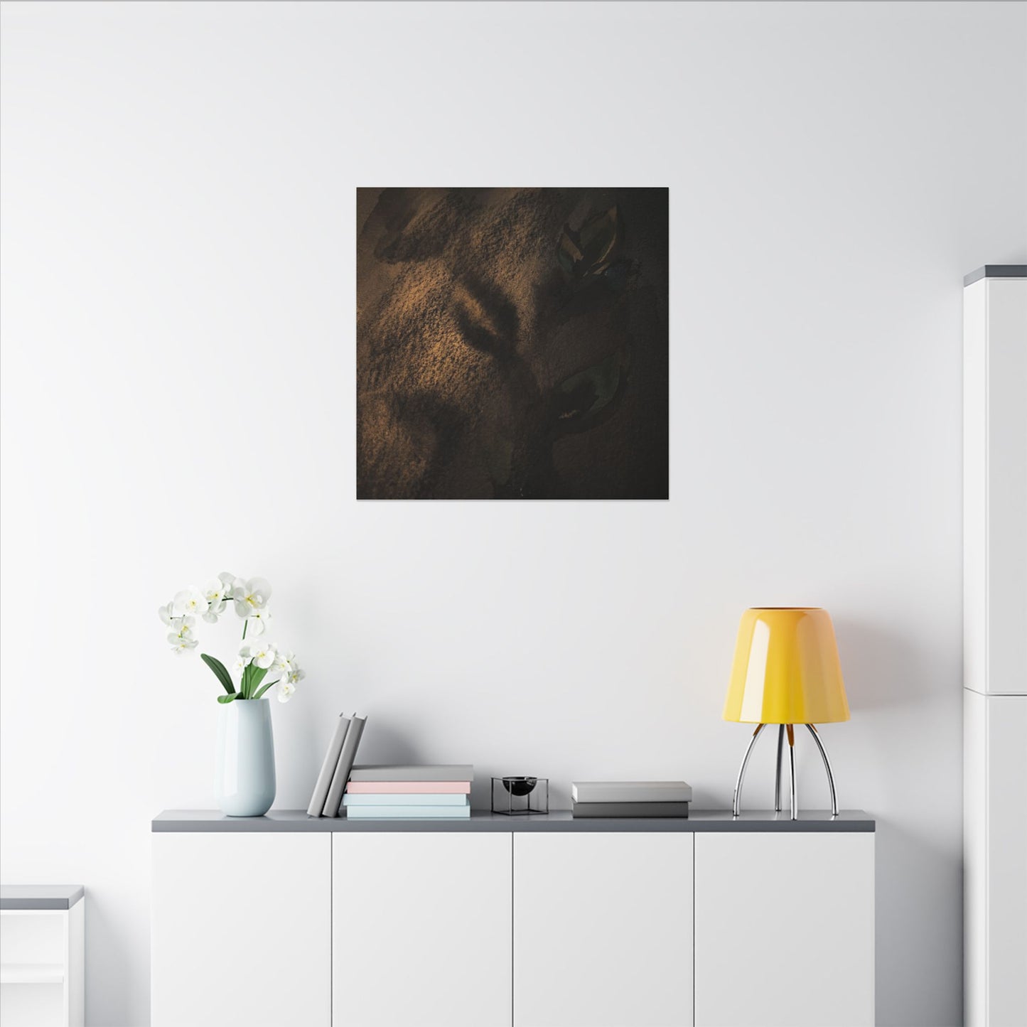 Candlelight Shadow Play Canvas Art - Dark Japandi Ma