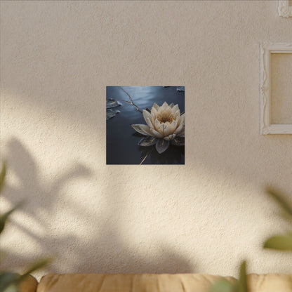 Beautiful Lotus Flower Canvas Art - Gold Vein Kintsugi