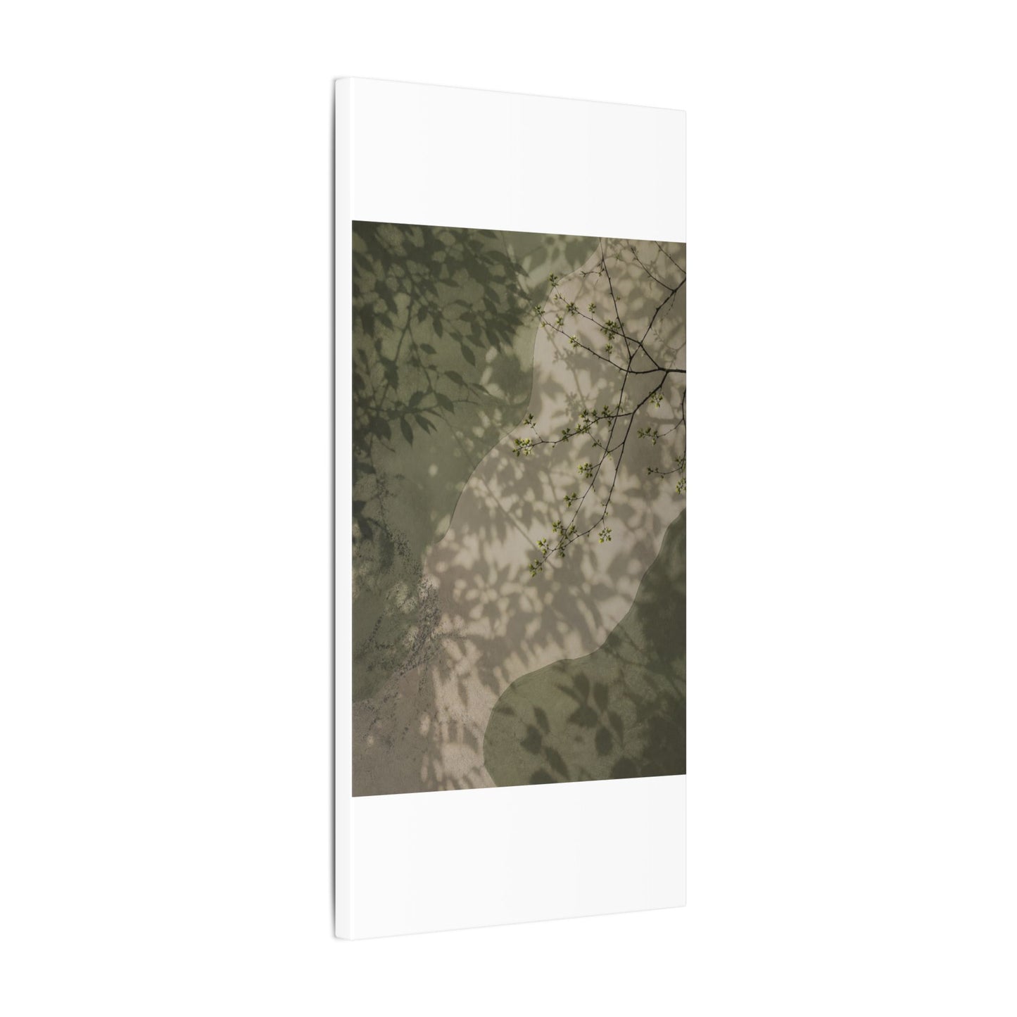 Neutral Shadow Play Canvas Art - Japanese Pattern Japandi