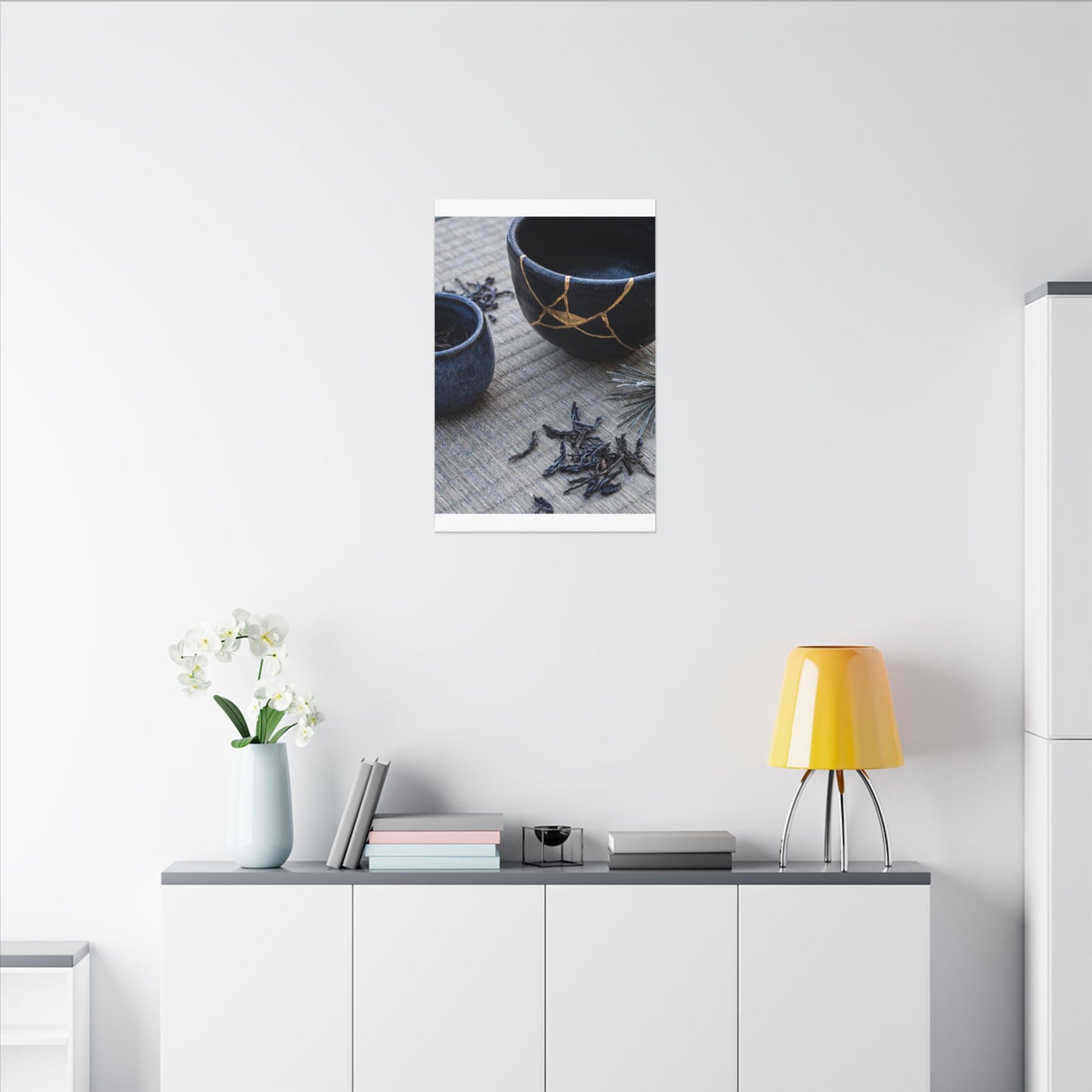 Kintsugi Tea Ceremony in Overcast | Gold Vein Canvas Art