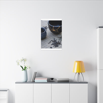 Kintsugi Tea Ceremony in Overcast | Gold Vein Canvas Art