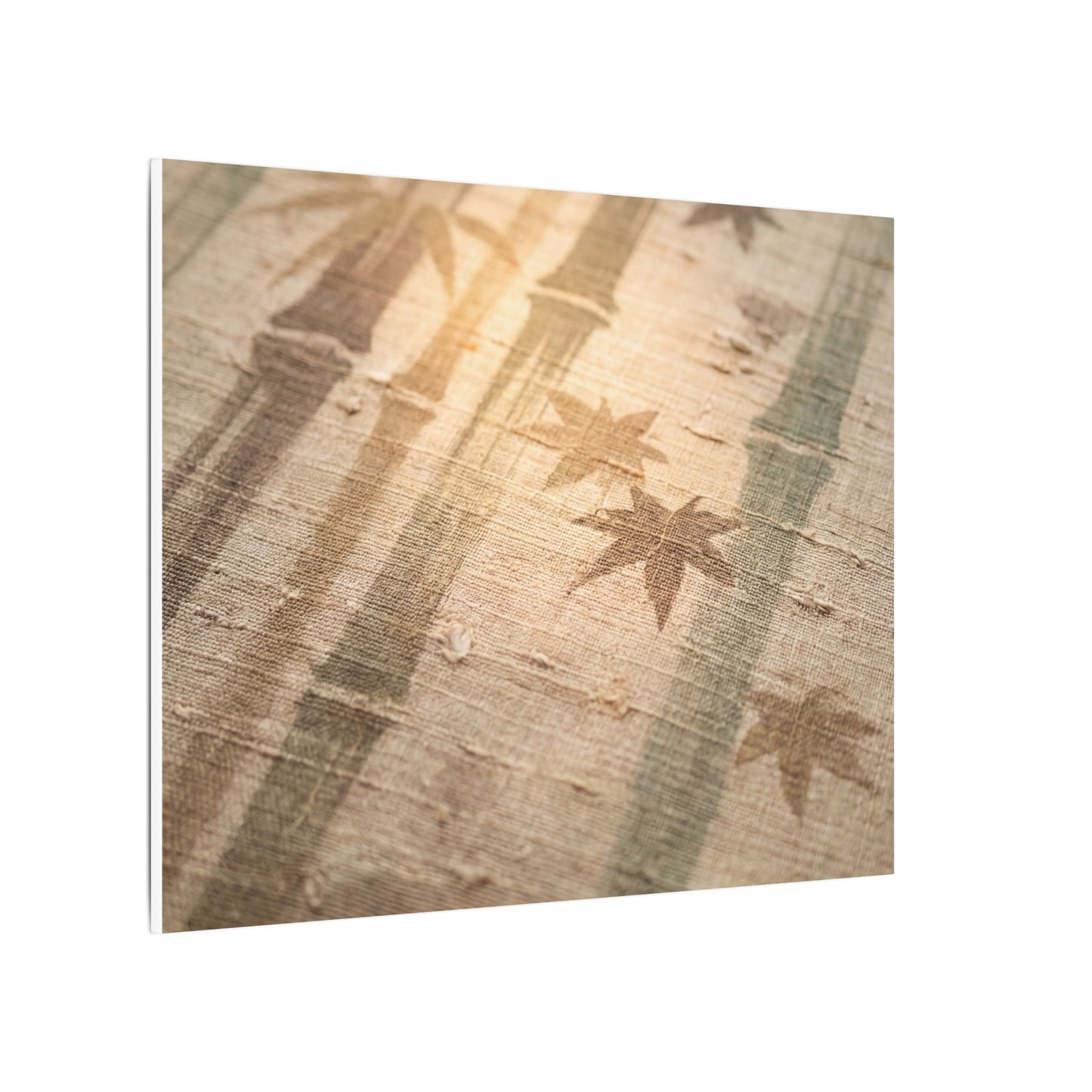 Autumn Bamboo Grove Japanese Pattern Canvas Art | Neutral Decor