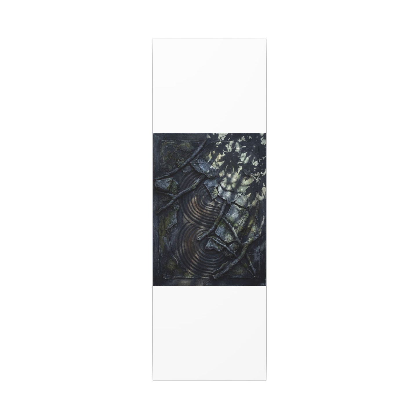 Rock Garden Canvas Art | Winter Dark Japandi Dark Texture Art