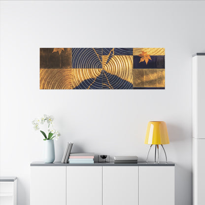 Autumn Water Ripple Crackle Gold Canvas Art | Artful Decor