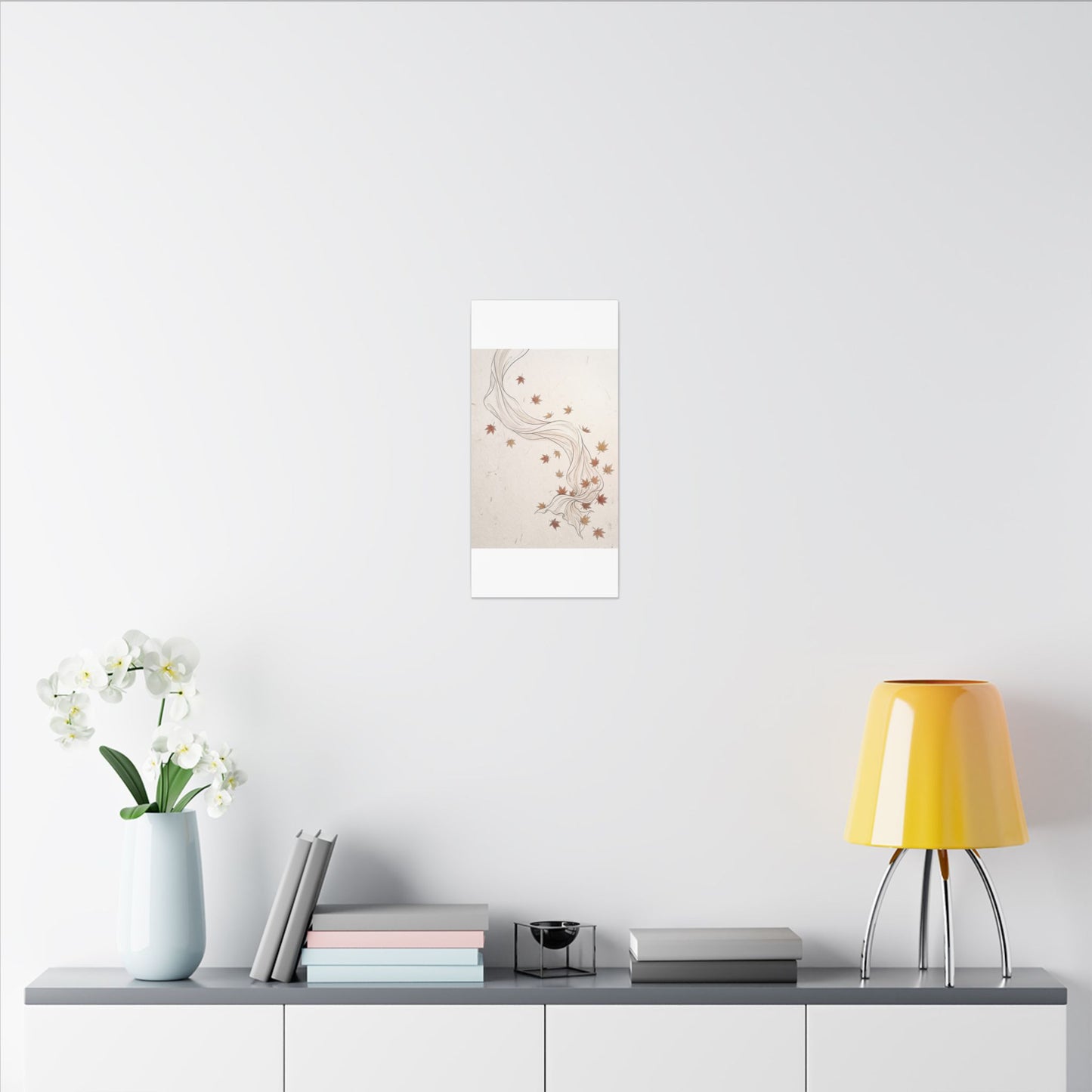 Japandi Silk Drape in Dawn | Minimal Line Canvas Art