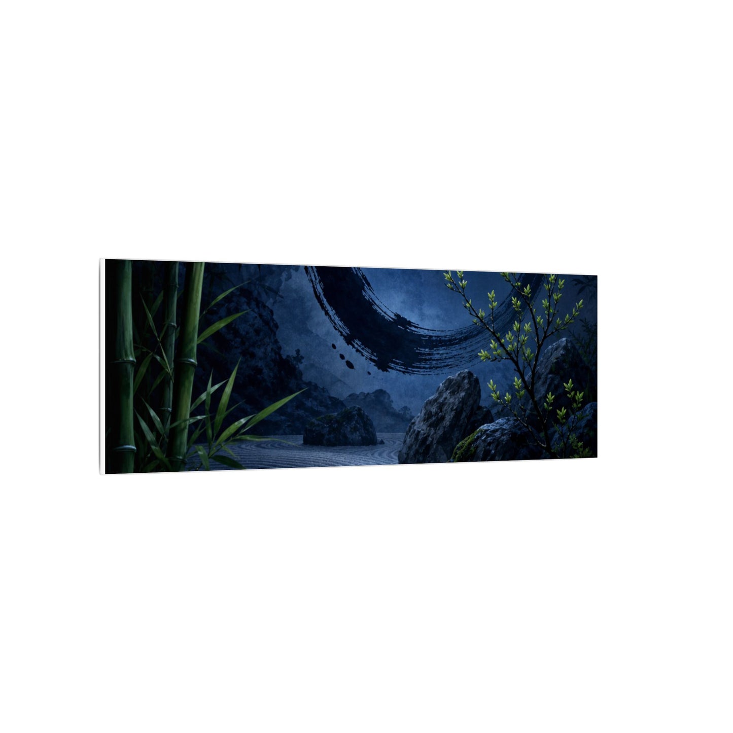 Serene Rock Garden Canvas Art - Enso Zen